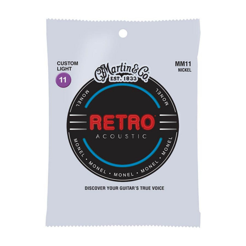 Martin Saitensatz Akustikgitarre Monel Wound, custom light, 011-014-023-031-041-052